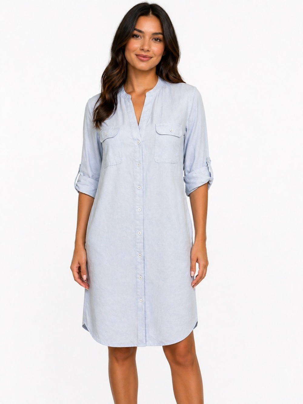 Malvin Hamburg Germany I Love Linen  Blue Tunic Top with callout